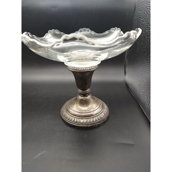 Vintage Sterling Silver & Glass Compote Dishes by R.M. Whiting – Set of 2 - Picture 5 of 16
